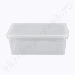 Ящик универсальный пластик 5 литров прозрачный (330*190*120 мм) с крышкой